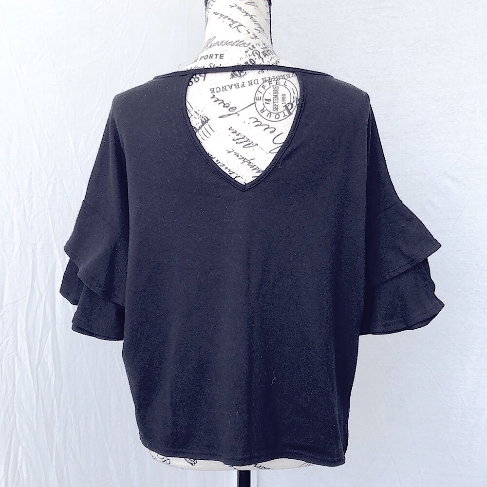 Mind Code Ruffle Sleeve Sweater - Picture 3 of 3